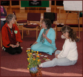 a group using the feelings and needs card decks